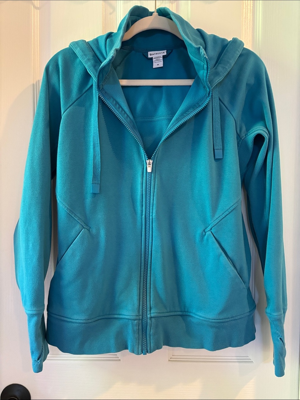 Athleta Teal Zip-Up Hoodie Jacket